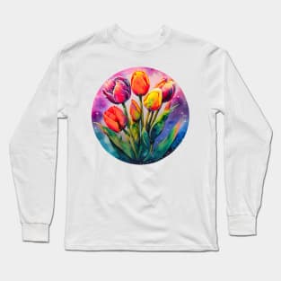 Colorful Tulips of Vibrant Colors Long Sleeve T-Shirt